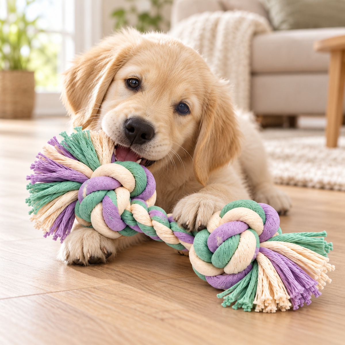 ColorPop Double-Knot Rope Dog Toy