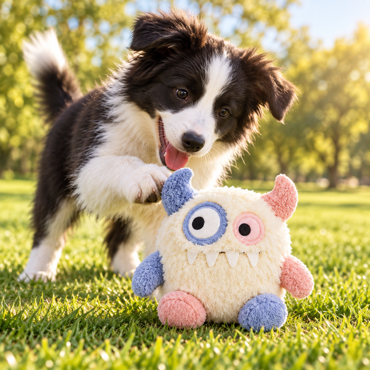 BumpyPaw Plush Monster Dog Toy