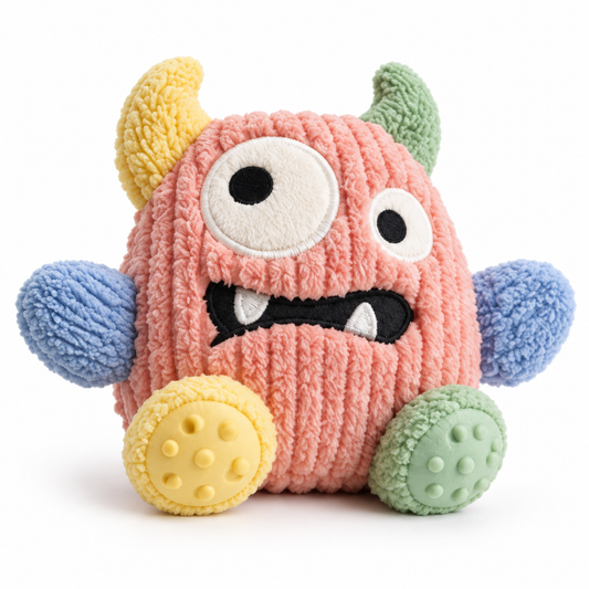 BumpyPaw  Multi-Texture Plush Monster Dog Toy