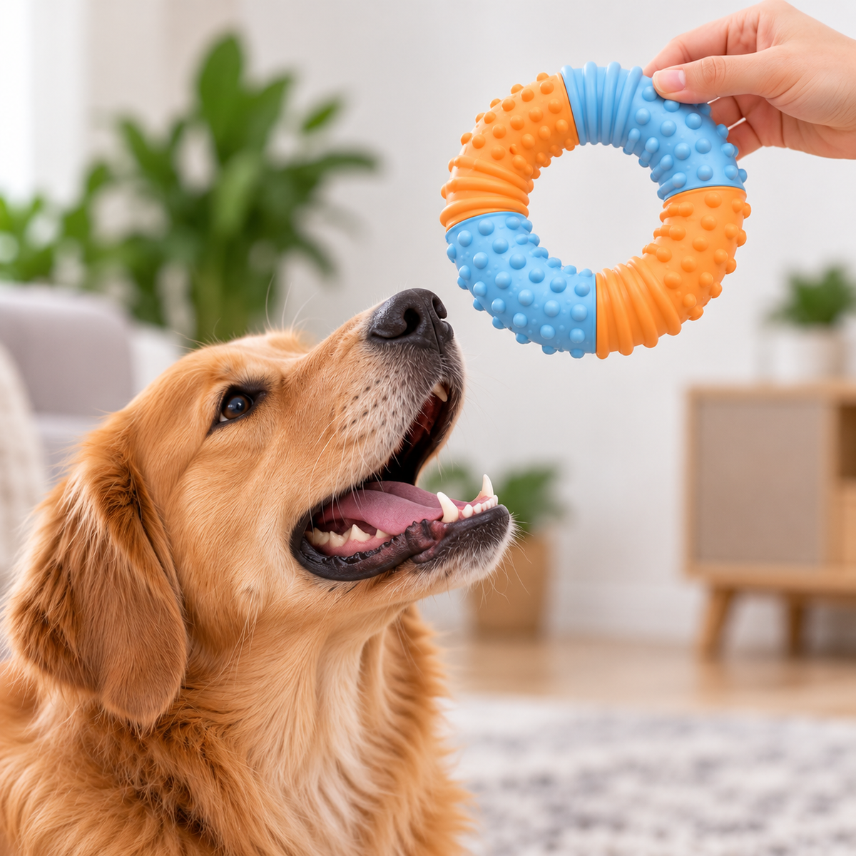 Orbit Bounce Textured Ring Dog Toy