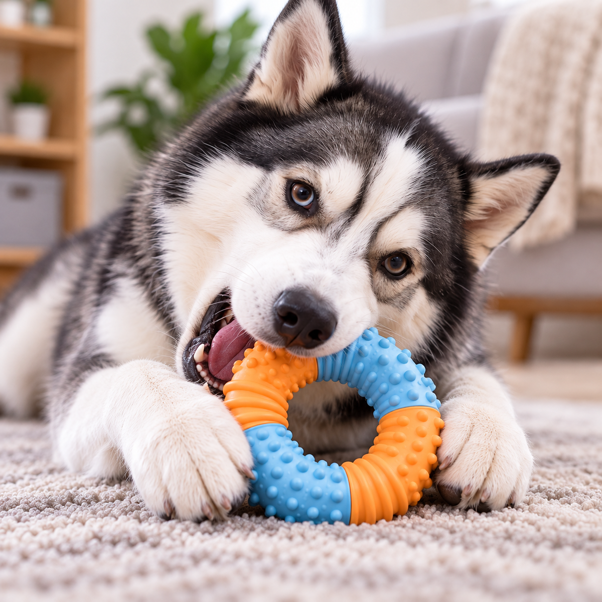 Orbit Bounce Textured Ring Dog Toy