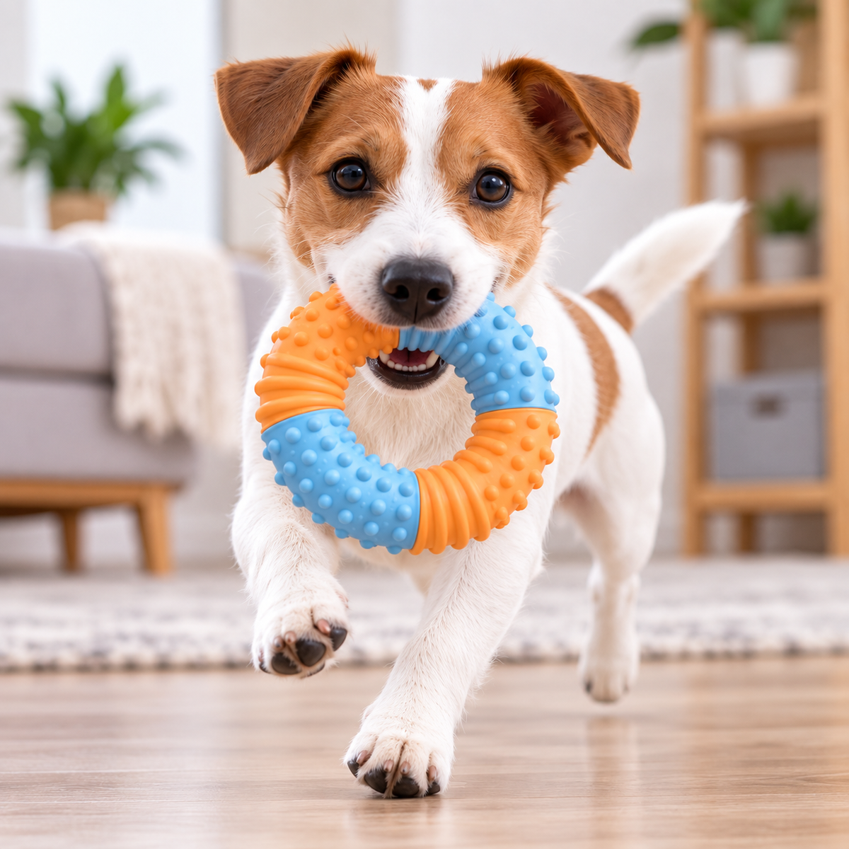 Orbit Bounce Textured Ring Dog Toy