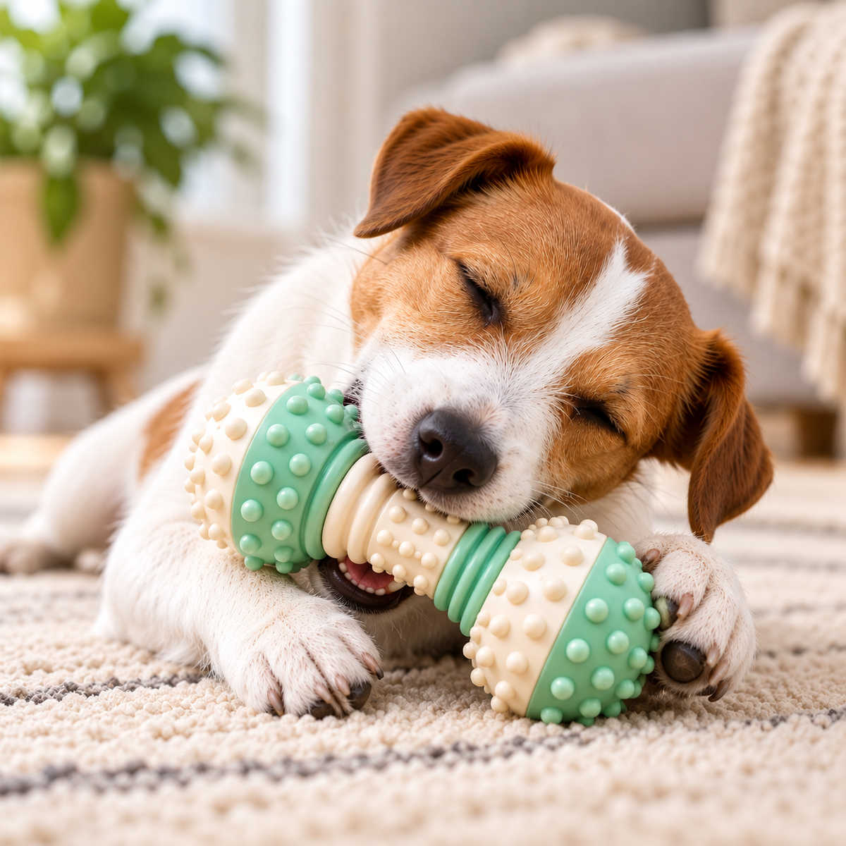 Orbit Bounce Textured Dumbbell Dog Toy