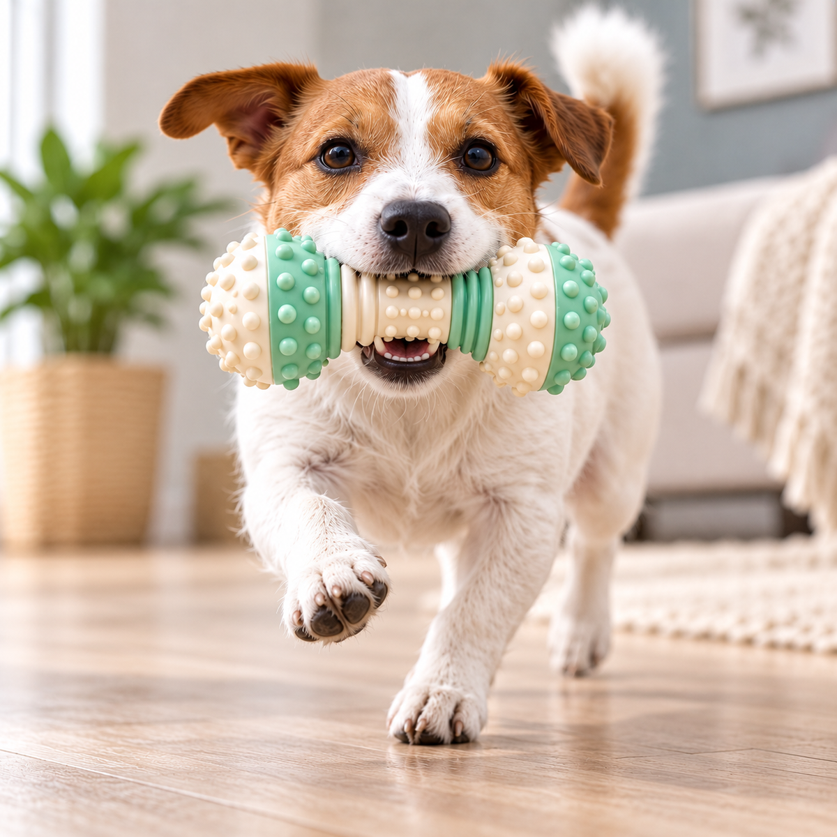 Orbit Bounce Textured Dumbbell Dog Toy