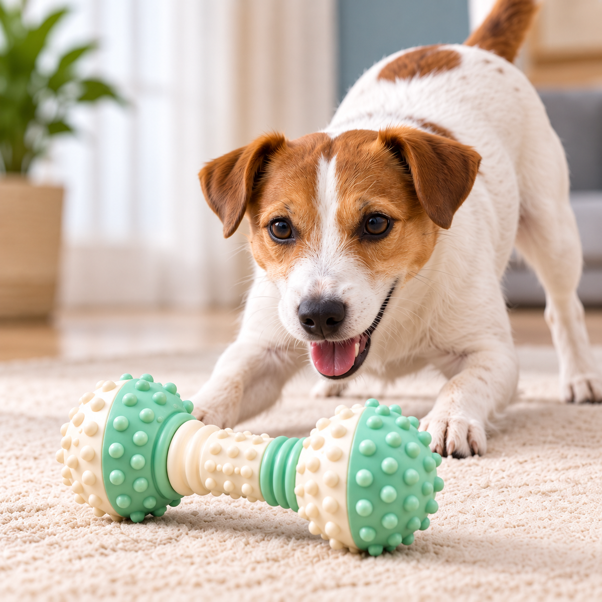 Orbit Bounce Textured Dumbbell Dog Toy