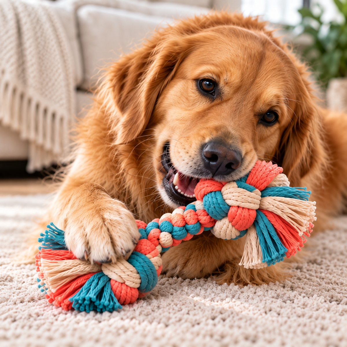 ColorPop Double-Knot Rope Dog Toy