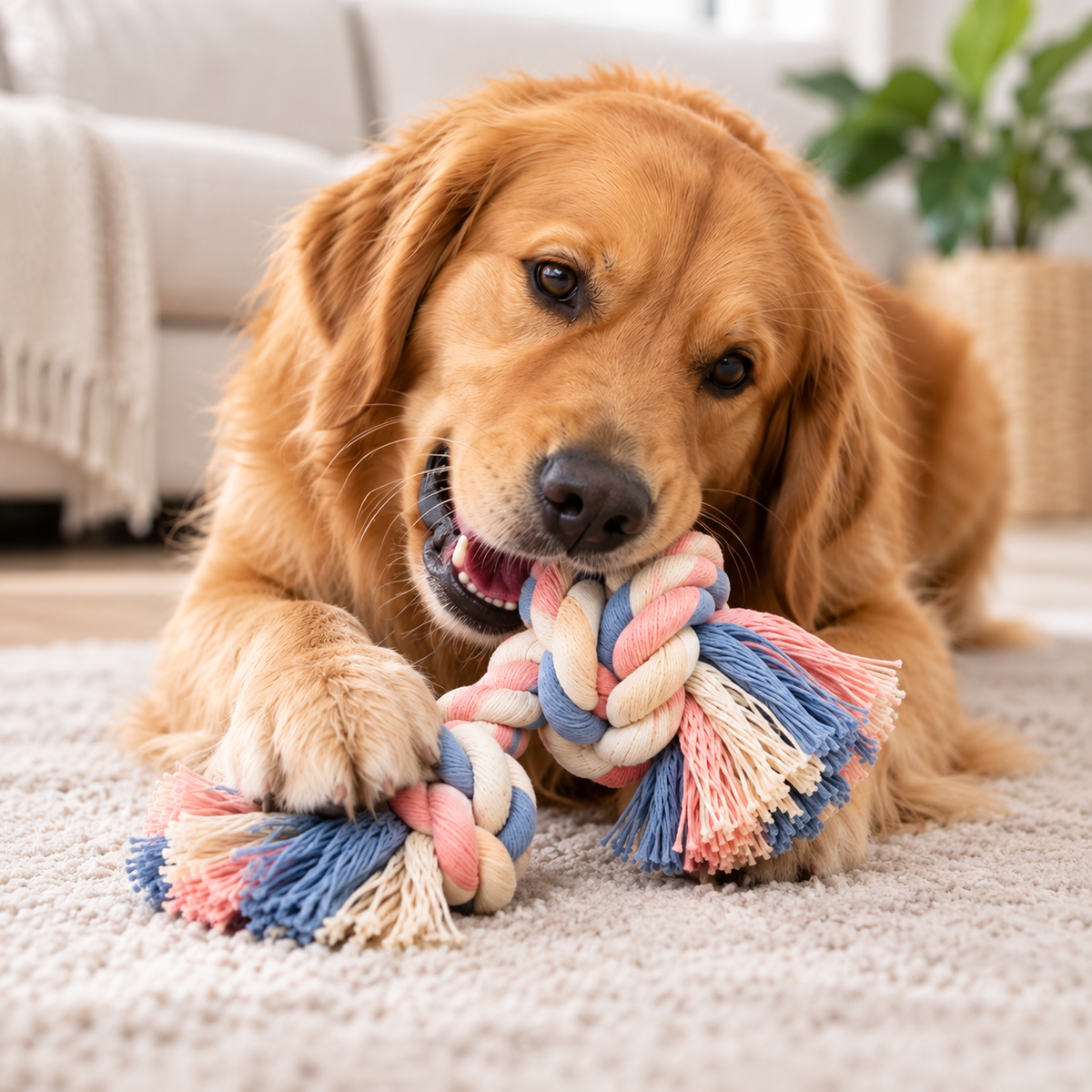 ColorPop Braided Knot Rope Dog Toy