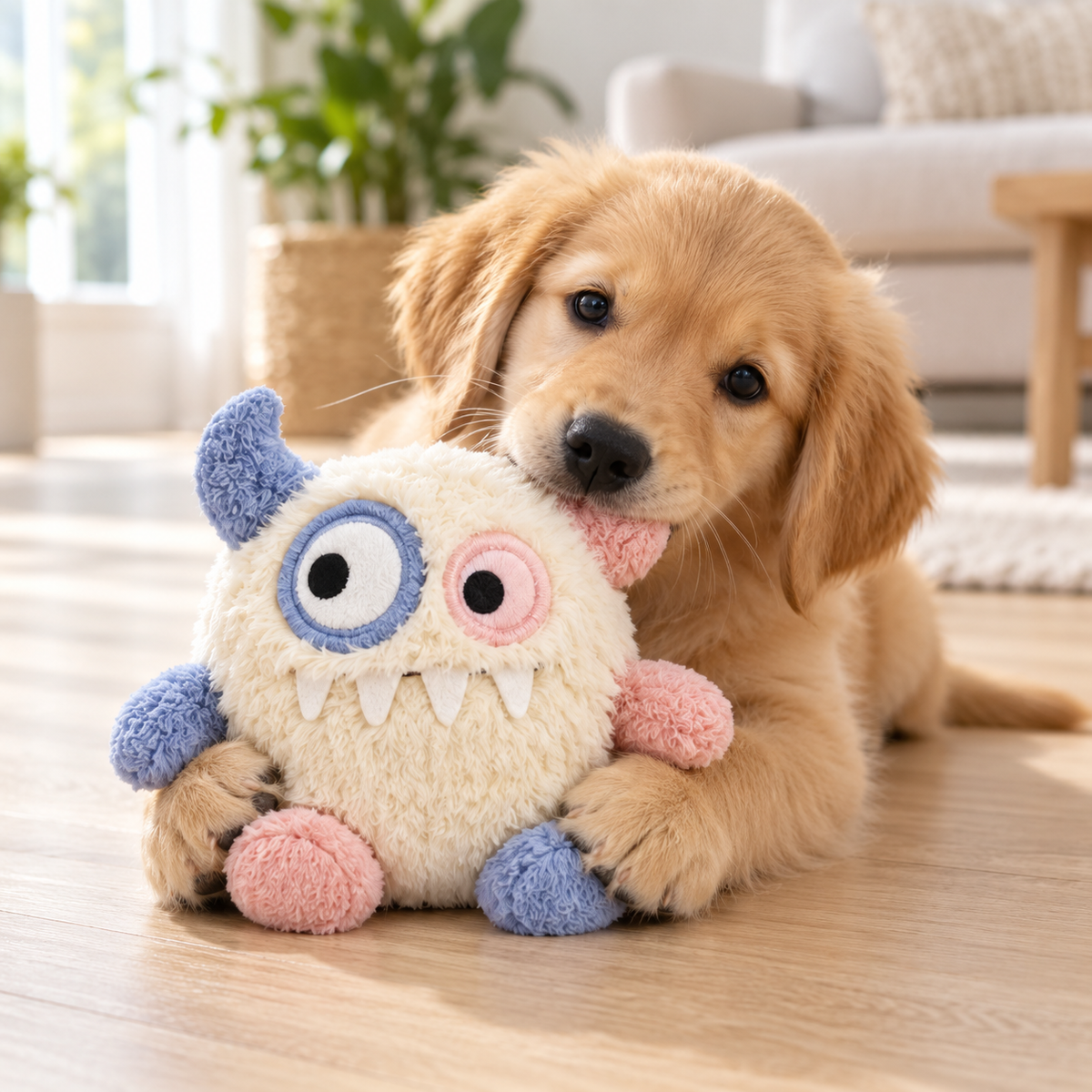 BumpyPaw Plush Monster Dog Toy