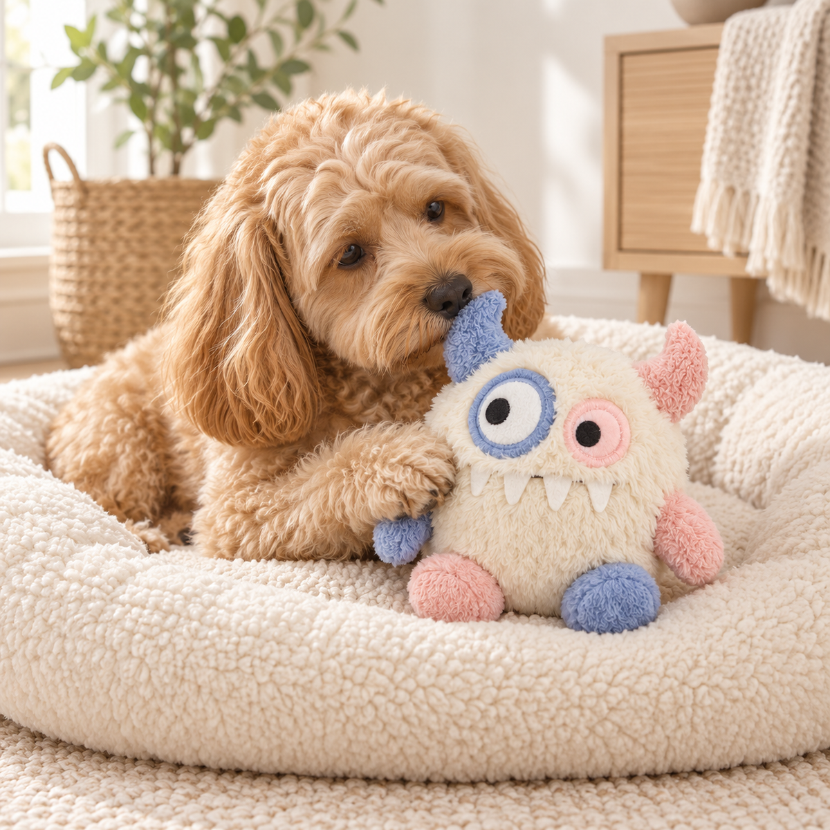 BumpyPaw Plush Monster Dog Toy