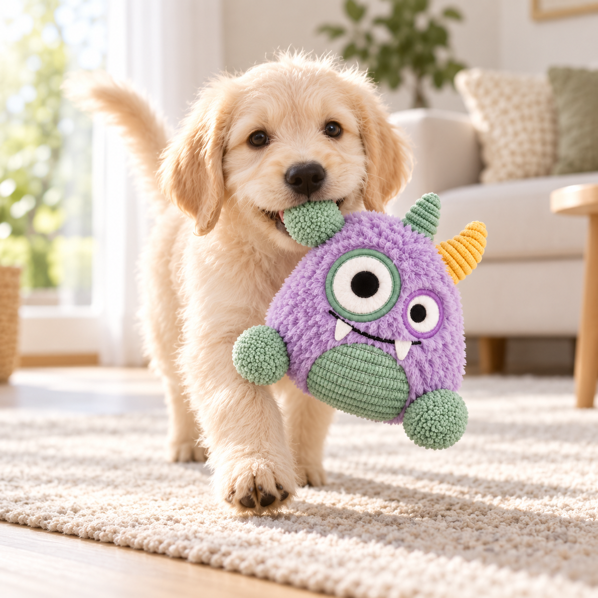 BumpyPaw Multi-Texture Plush Dog Toy