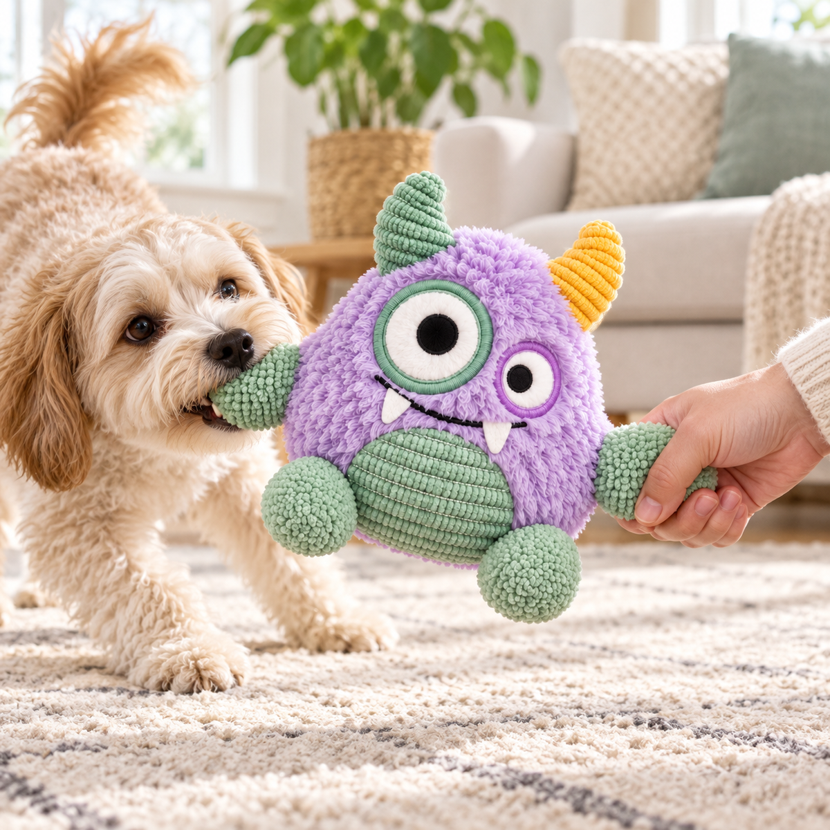BumpyPaw Multi-Texture Plush Dog Toy
