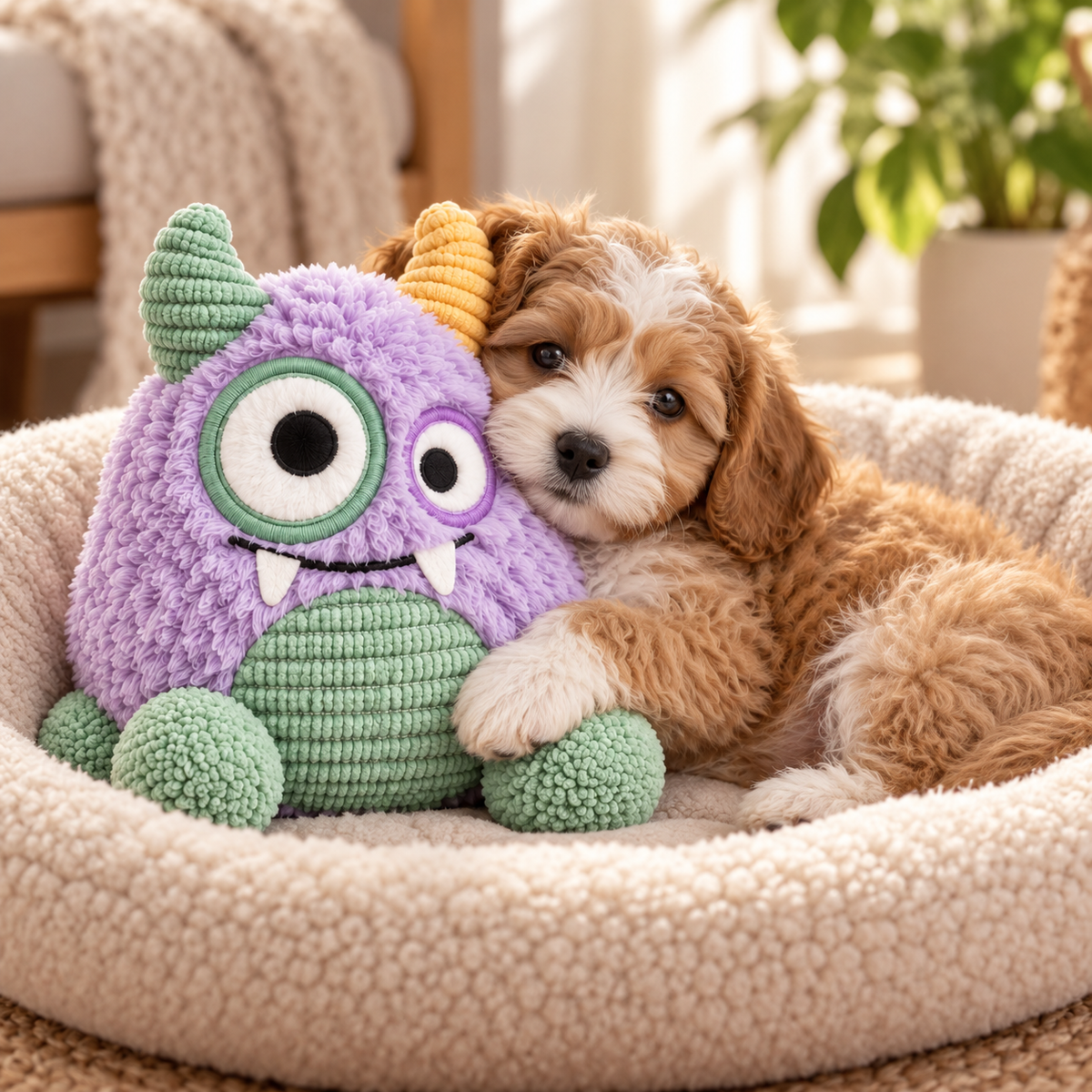 BumpyPaw Multi-Texture Plush Dog Toy