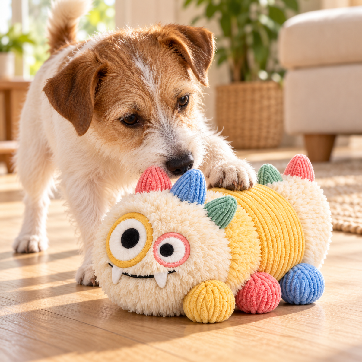 BumpyPaw Long Plush Monster Dog Toy